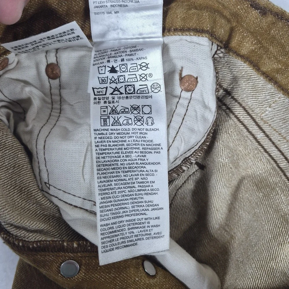 Levi's 501 Brown Jeans Men's 36x34 Original Fit Button Fly White Oak Cone Denim